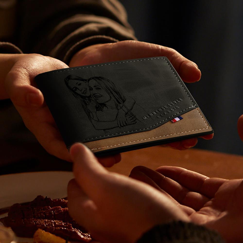 Surpreenda com a Carteira Personalizada com Foto Gravada! Elegante e funcional, feita em couro sintético premium. Ideal para presentes originais no Dia do Pai, aniversários e datas especiais.