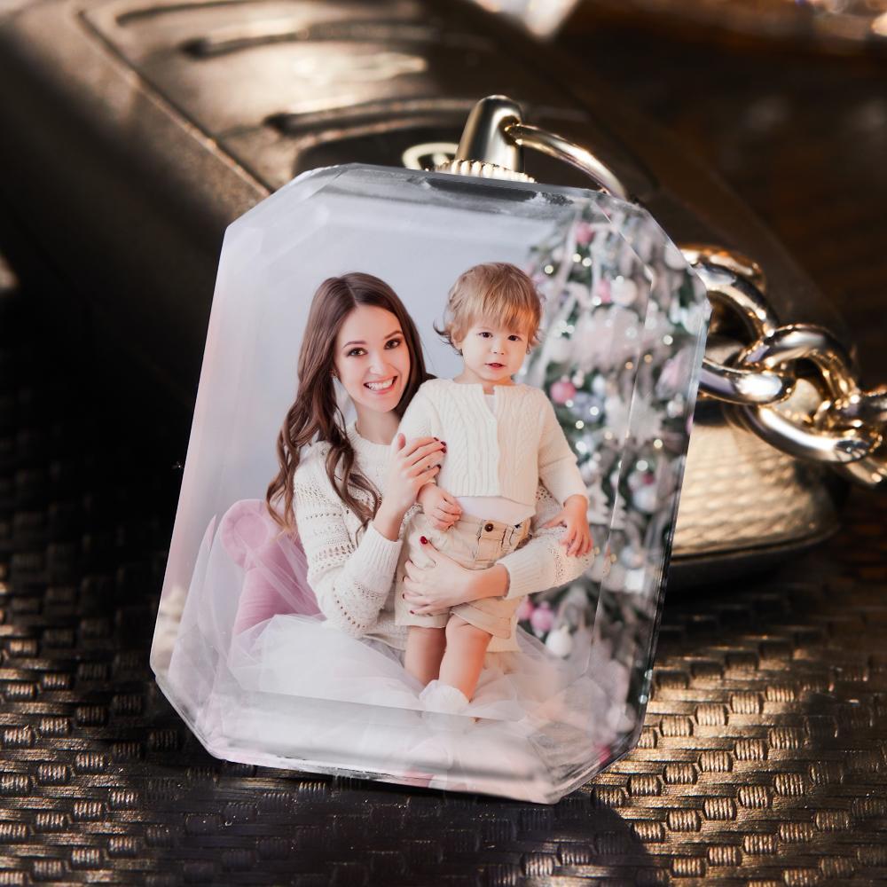 Preserve memórias especiais com um Porta-Chaves de Cristal Personalizado com Foto. Um presente elegante e único para aniversários, Dia da Mãe e ocasiões especiais. Personalize já na Prendas Originais!
