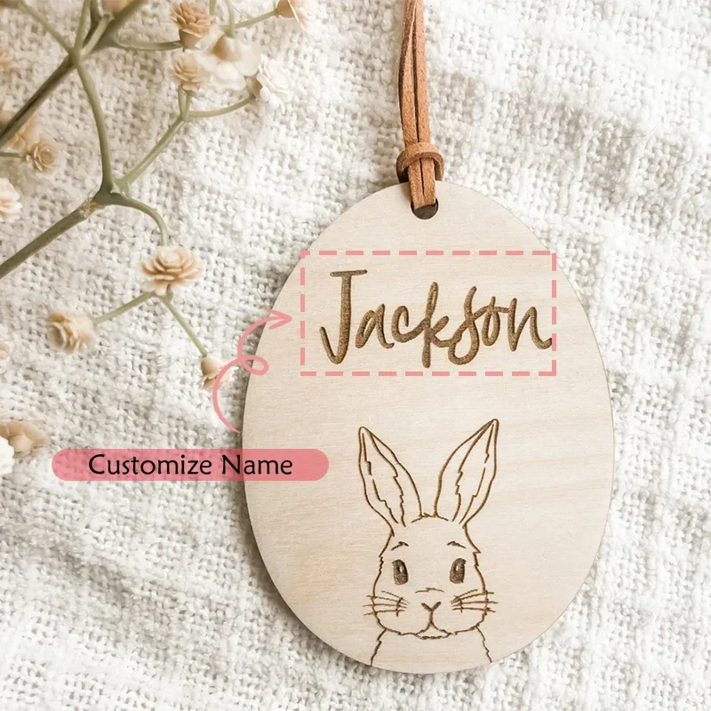 Placa de Páscoa de Madeira Personalizada com Nome - Image 6