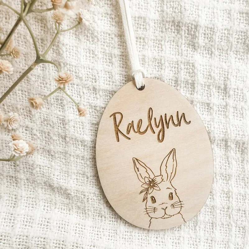 Placa de Páscoa de Madeira Personalizada com Nome - Image 3