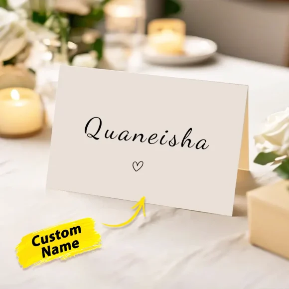 Descubra marcadores de lugar personalizados para casamento, ideais para uma mesa elegante e organizada. Personalize com nomes e surpreenda os seus convidados com um detalhe único da Prendas Originais.