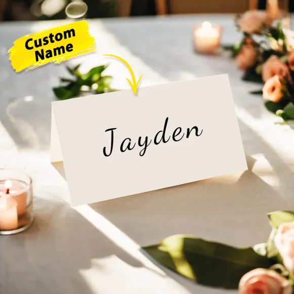 Descubra marcadores de lugar personalizados para casamento, ideais para uma mesa elegante e organizada. Personalize com nomes e surpreenda os seus convidados com um detalhe único da Prendas Originais.