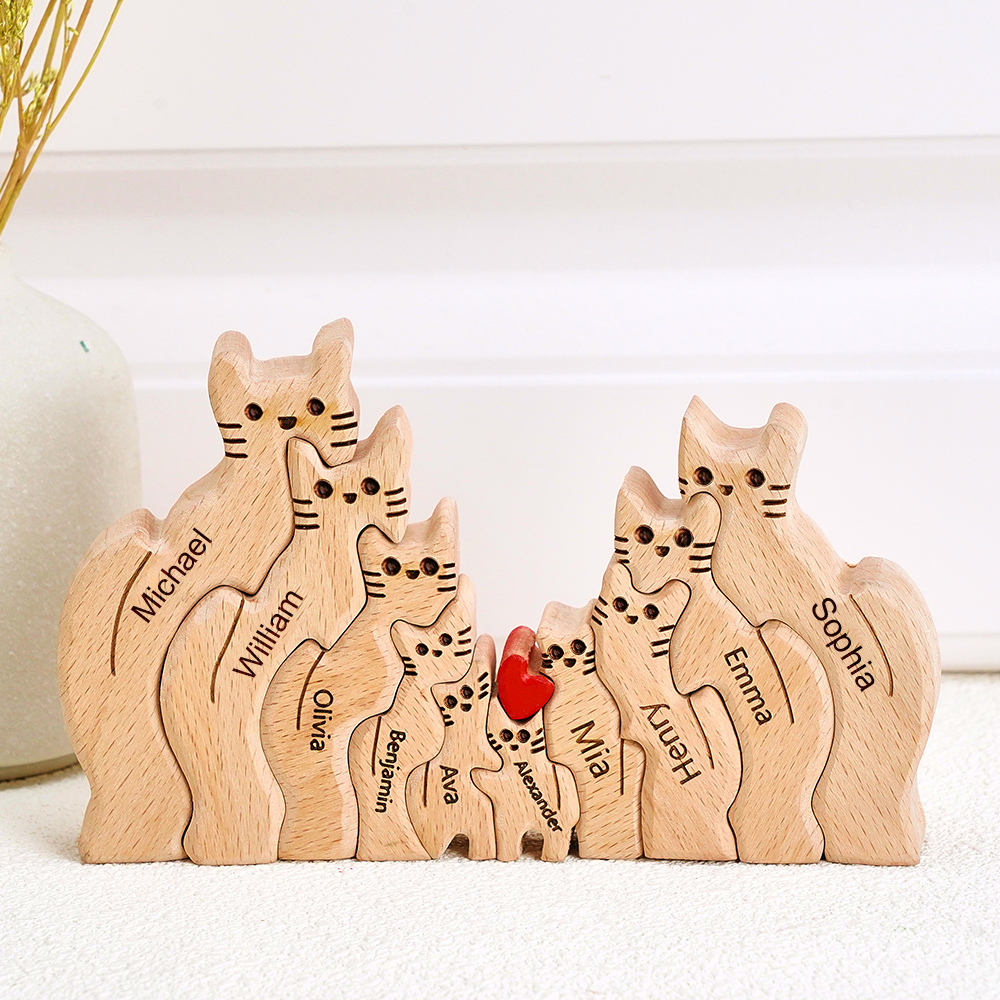 Descubra a peça de puzzle em madeira com gatos – um presente divertido e único para amantes de gatos. Ideal para quem procura prendas originais e personalizadas.