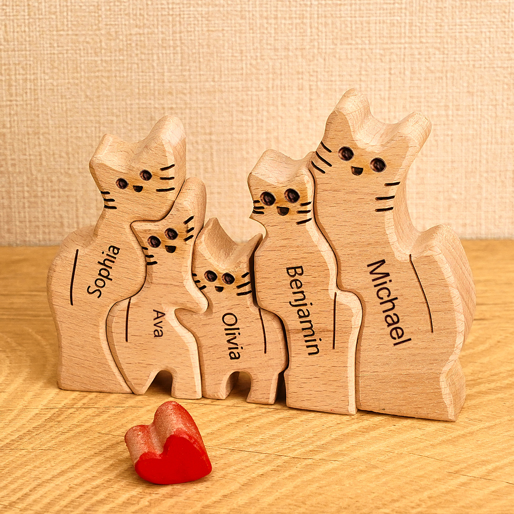 Descubra a peça de puzzle em madeira com gatos – um presente divertido e único para amantes de gatos. Ideal para quem procura prendas originais e personalizadas.