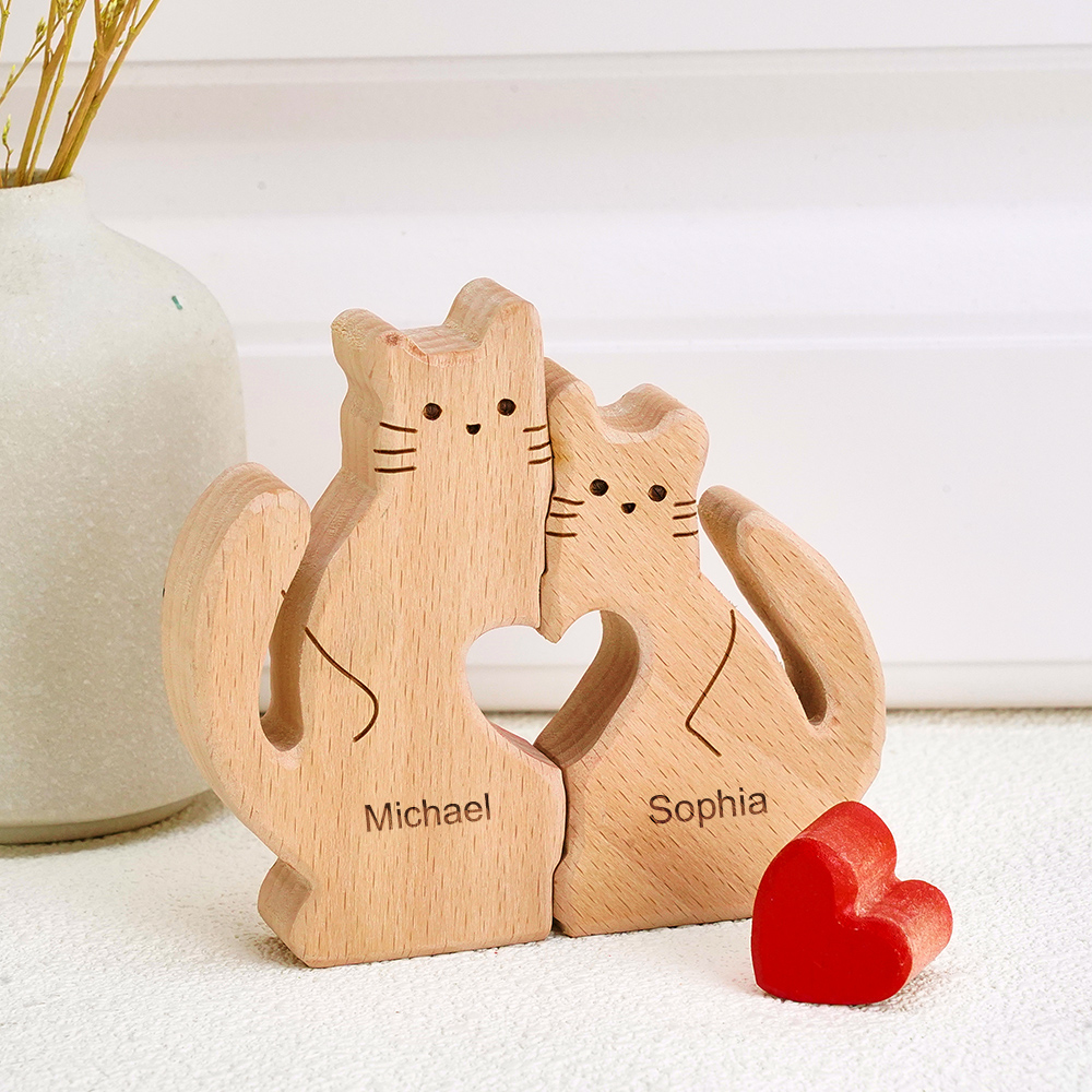 Descubra a peça de puzzle em madeira com gatos – um presente divertido e único para amantes de gatos. Ideal para quem procura prendas originais e personalizadas.