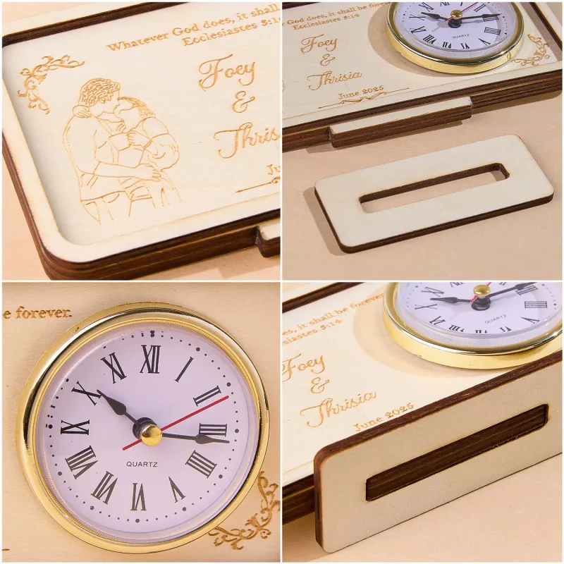 Descubra o presente perfeito com o nosso Relógio de Madeira Personalizado com Foto e Texto. Ideal para casamentos e aniversários. Personalize com nomes, datas e frases especiais.