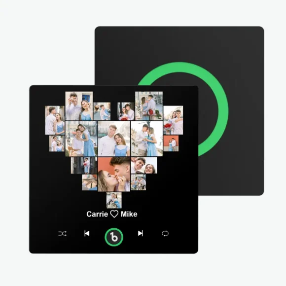 Surpreenda com um Íman de Frigorífico Personalizado com Foto, Nome e Música. Um presente criativo e romântico para o Dia dos Namorados ou ocasiões especiais.