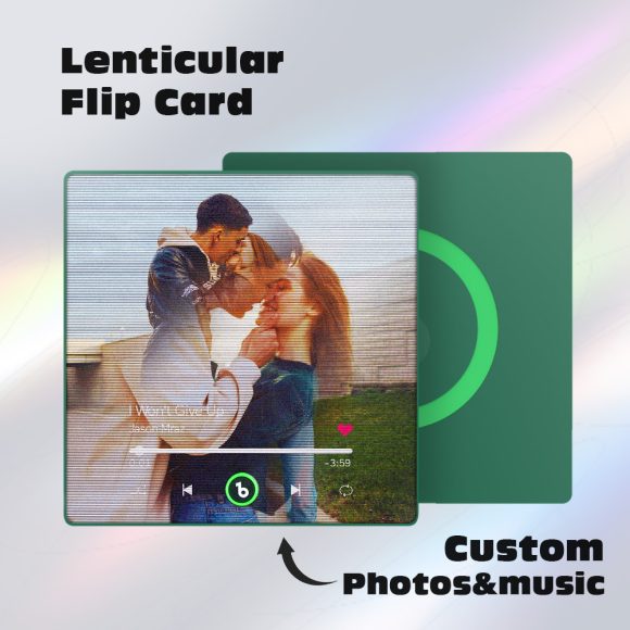 Descubra o Íman Personalizado com Música e 2 Fotos. Uma prenda original e interativa para decorar o frigorífico e celebrar momentos especiais.
