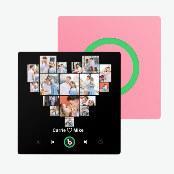 Surpreenda com um Íman de Frigorífico Personalizado com Foto, Nome e Música. Um presente criativo e romântico para o Dia dos Namorados ou ocasiões especiais.