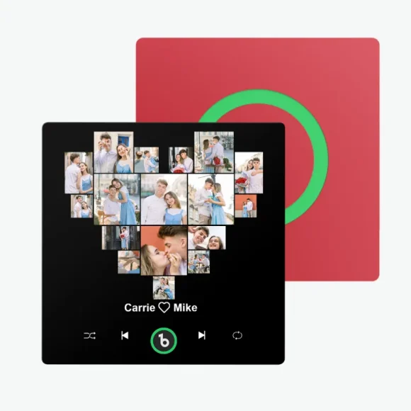 Surpreenda com um Íman de Frigorífico Personalizado com Foto, Nome e Música. Um presente criativo e romântico para o Dia dos Namorados ou ocasiões especiais.