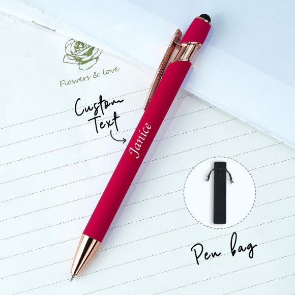 Descubra a Caneta Vermelha Multifuncional com Nome Gravado. Um presente elegante e útil para escola, escritório ou oferecer no Dia do Professor.