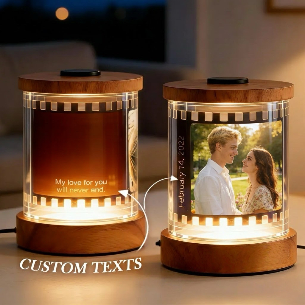 Crie uma lâmpada LED personalizada com fotos e texto à sua escolha. Um presente original e romântico para o Dia dos Namorados, aniversários ou ocasiões especiais.