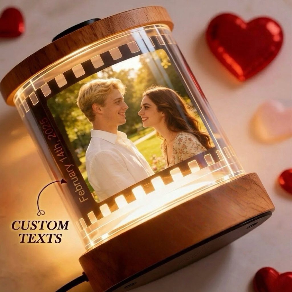 Crie uma lâmpada LED personalizada com fotos e texto à sua escolha. Um presente original e romântico para o Dia dos Namorados, aniversários ou ocasiões especiais.