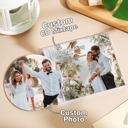 Surpreende com um CD personalizado com músicas e fotos especiais. Ideal para casamentos, aniversários e Dia dos Namorados. Um presente original e cheio de emoção.