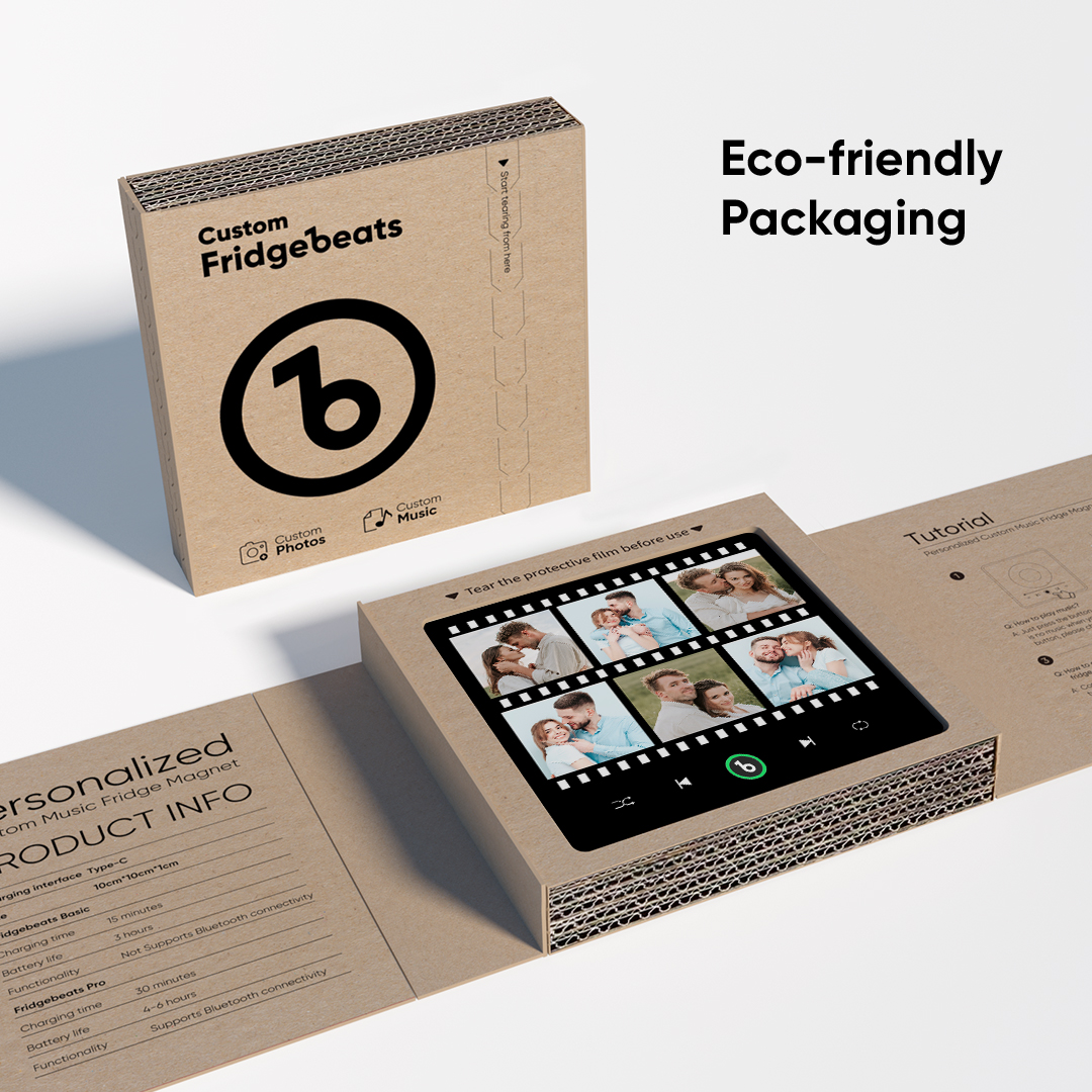 Crie um Íman para Frigorífico Personalizado com Fotos e Música. Um presente original e personalizado para casais, aniversários e momentos especiais.