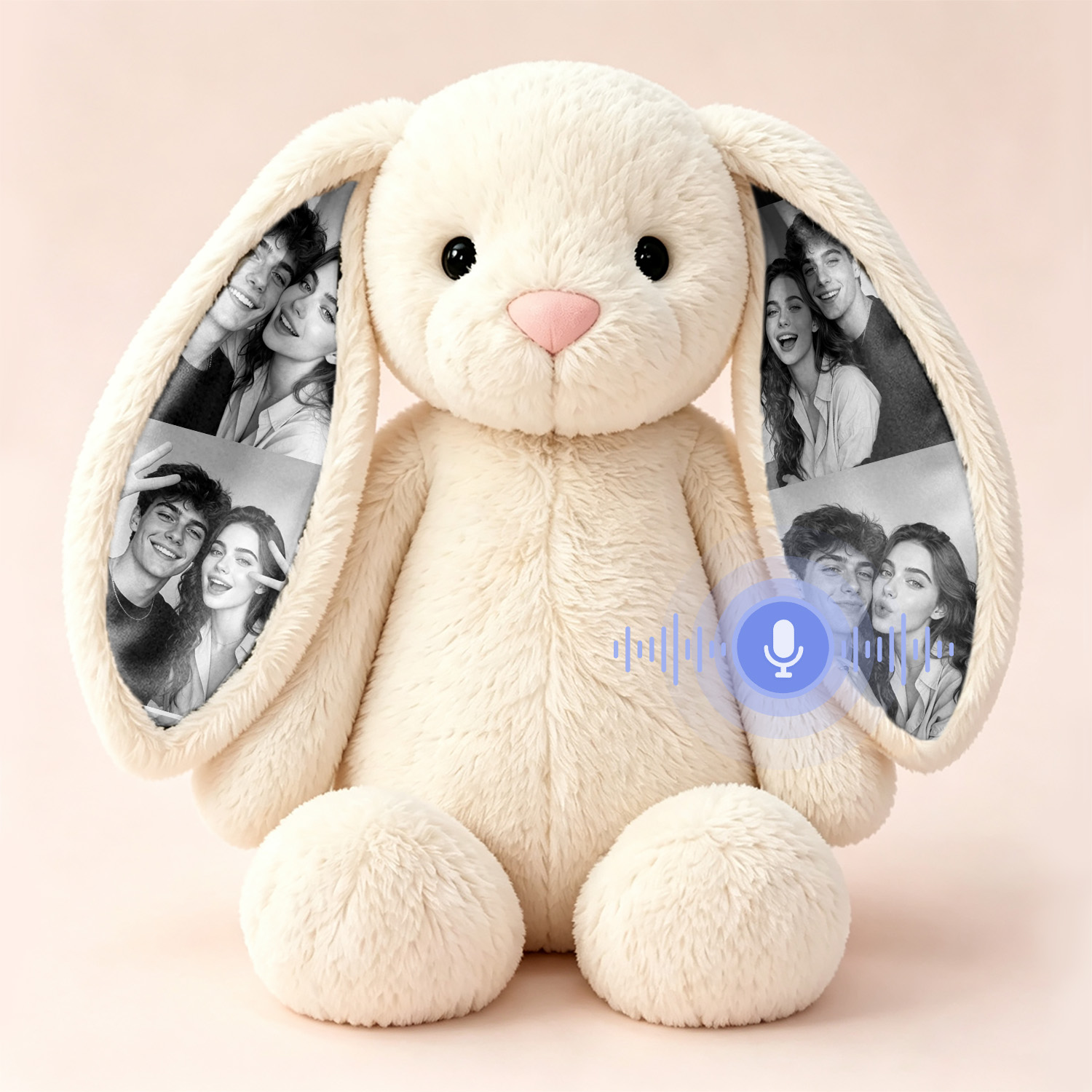 Peluche Coelho Personalizado com Voz e Fotos
