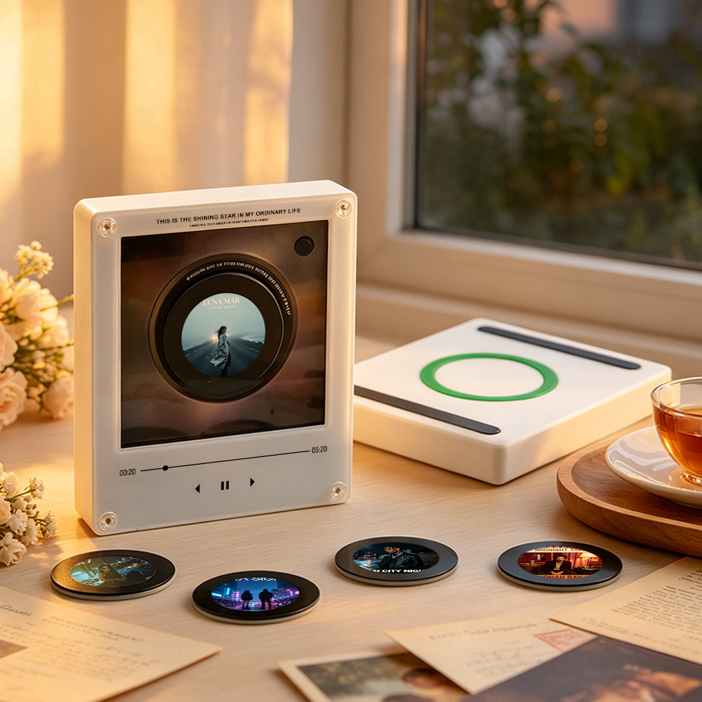Record Player Personalizado com foto e 9 músicas. Um presente original e cheio de significado para casais, aniversários de casamento, Dia dos Namorados e mais.