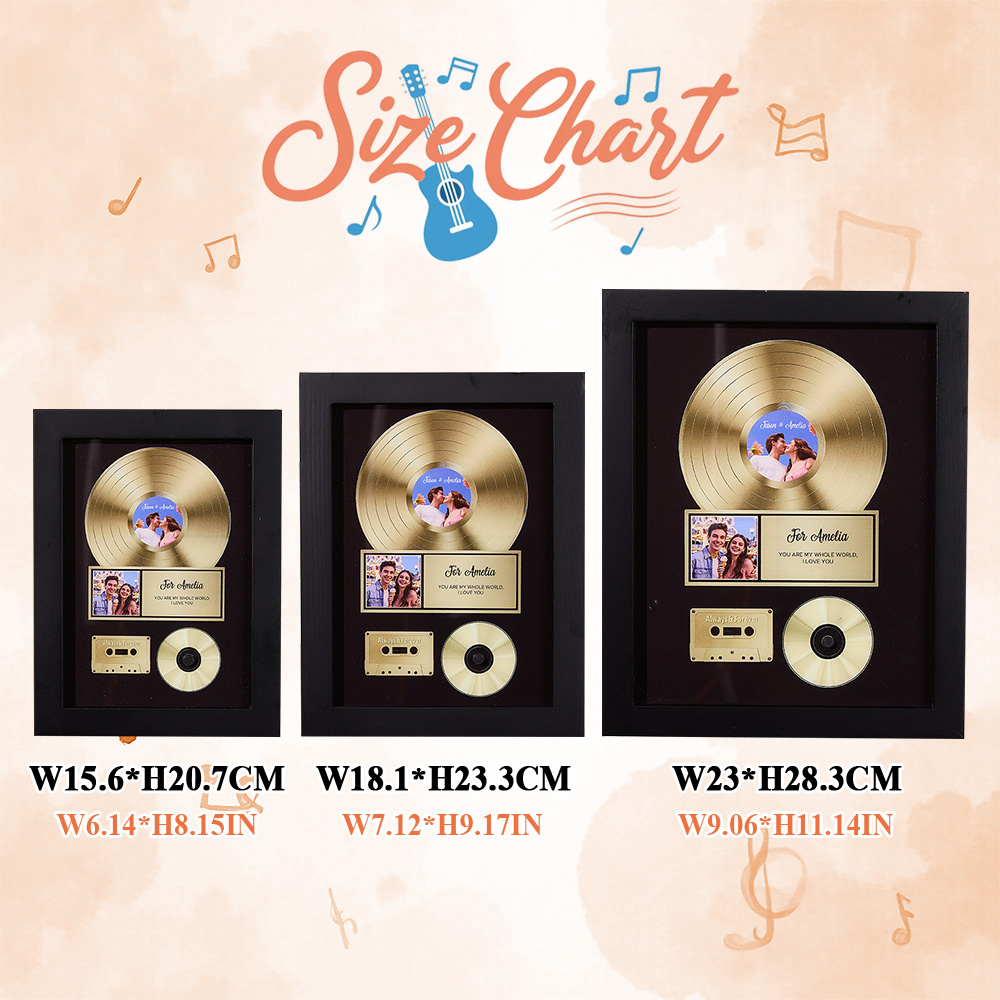 Crie um quadro musical personalizado com foto, música e mensagem. Uma prenda original e decoração de parede única para aniversários, casamentos e momentos especiais.